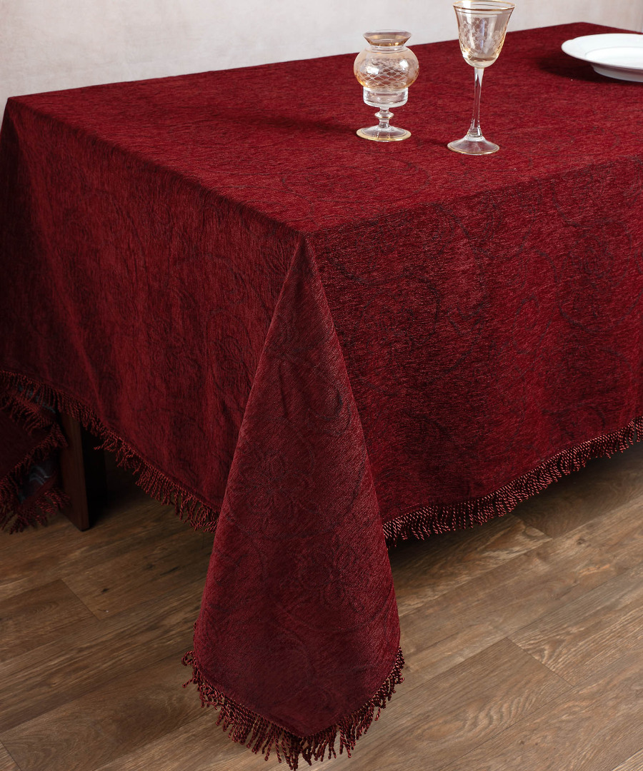 Σενίλ τραπεζομάντηλο 055 (200cm x 240cm) μπορντώ