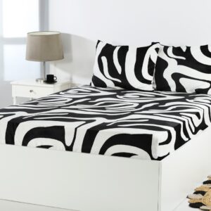 Fleece σεντόνι με λάστιχο και μαξιλαροθήκες (100cm x 200cm + 30cm) design 3