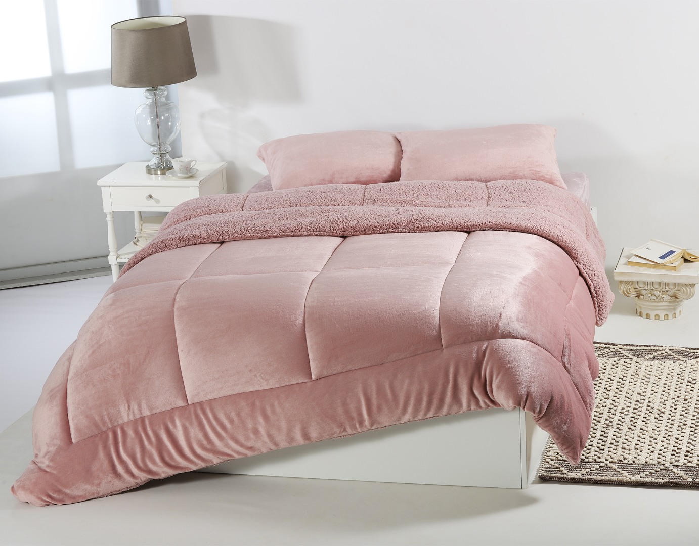 Κουβερτοπάπλωμα solid (240cm x 260cm) old rose