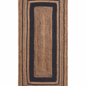 Χαλί γιούτα 1728 (60cm x 130cm) natural/black