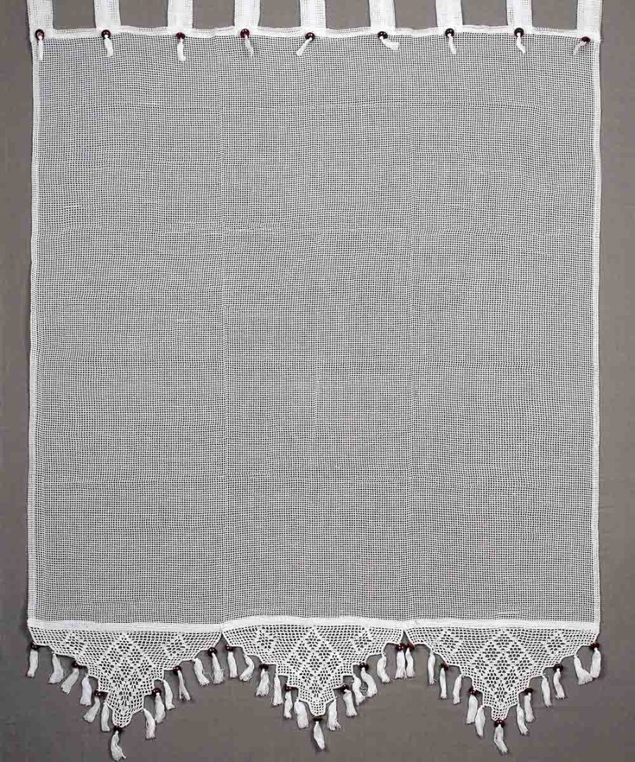 κουρτίνα 2003/1 (120cm x 150cm) λευκή με τιράντα