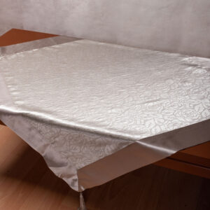 Σατέν τραπεζομάντηλο 2009 λουλούδι (160cm x 220cm) γκρί