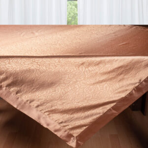 Σατέν τραπεζομάντηλο 2009 λουλούδι (130cm x 160cm) καφέ