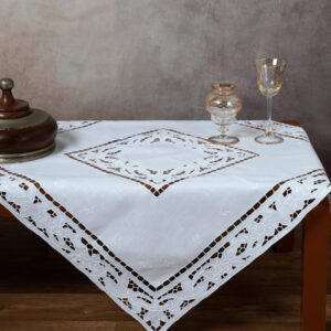 Χειροποίητο κοφτό σετ 3 τεμαχίων 2154 (40cm x 110cm/30cm x 30cm x 2) λευκό