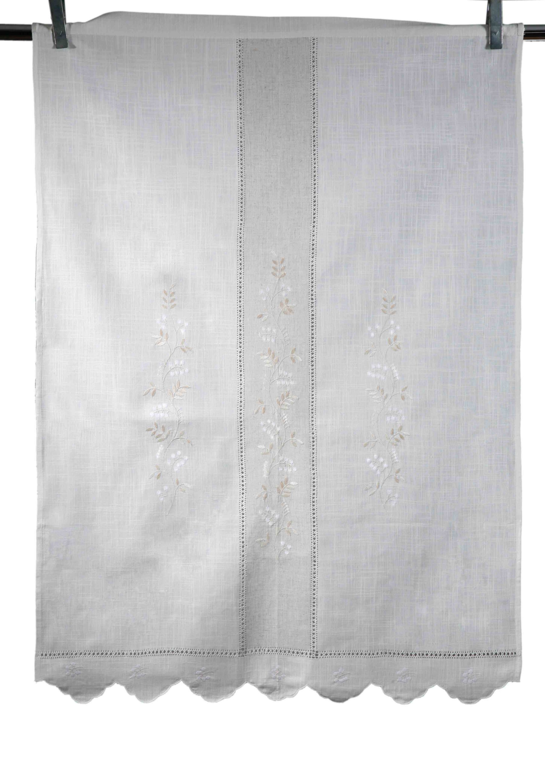 κουρτίνα 465 (160cm x 160cm) ivory/άμμου με τούνελ