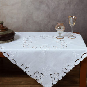 Χειροποίητο κοφτό καρέ 604 (90cm x 90cm) λευκό