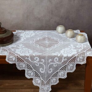 Χειροποίητο μερσεριζέ πλεκτό καρέ 6125 (90cm x 90cm) λευκό