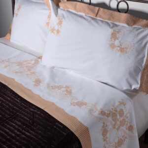 ΧΕΙΡΟΠΟΙΗΤΟ ΣΕΝΤΟΝΙ 644-1 ΤΡΙΩΝ ΤΕΜΑΧΙΩΝ (225CM X 270CM) ΚΑΦΕ