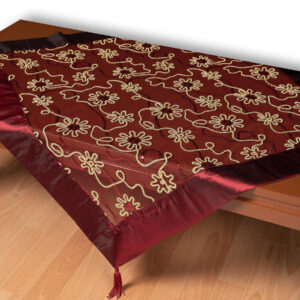 Τούλινο τραπεζοκαρέ 7180 (130cm x 130cm) μπορντώ