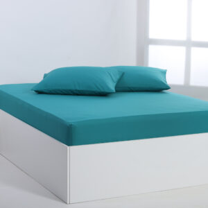Βαμβακερό σεντόνι essentials (245cm x 267cm) teal blue