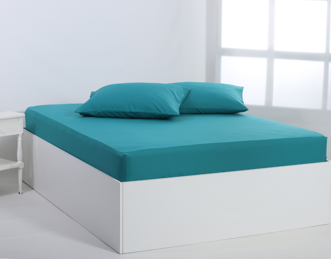Βαμβακερό σεντόνι essentials (245cm x 267cm) teal blue