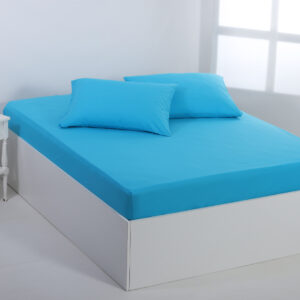 Βαμβακερό σεντόνι essentials (125cm x 200cm + 35cm) river blue