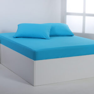Βαμβακερό σεντόνι essentials (105cm x 200cm + 35cm) river blue