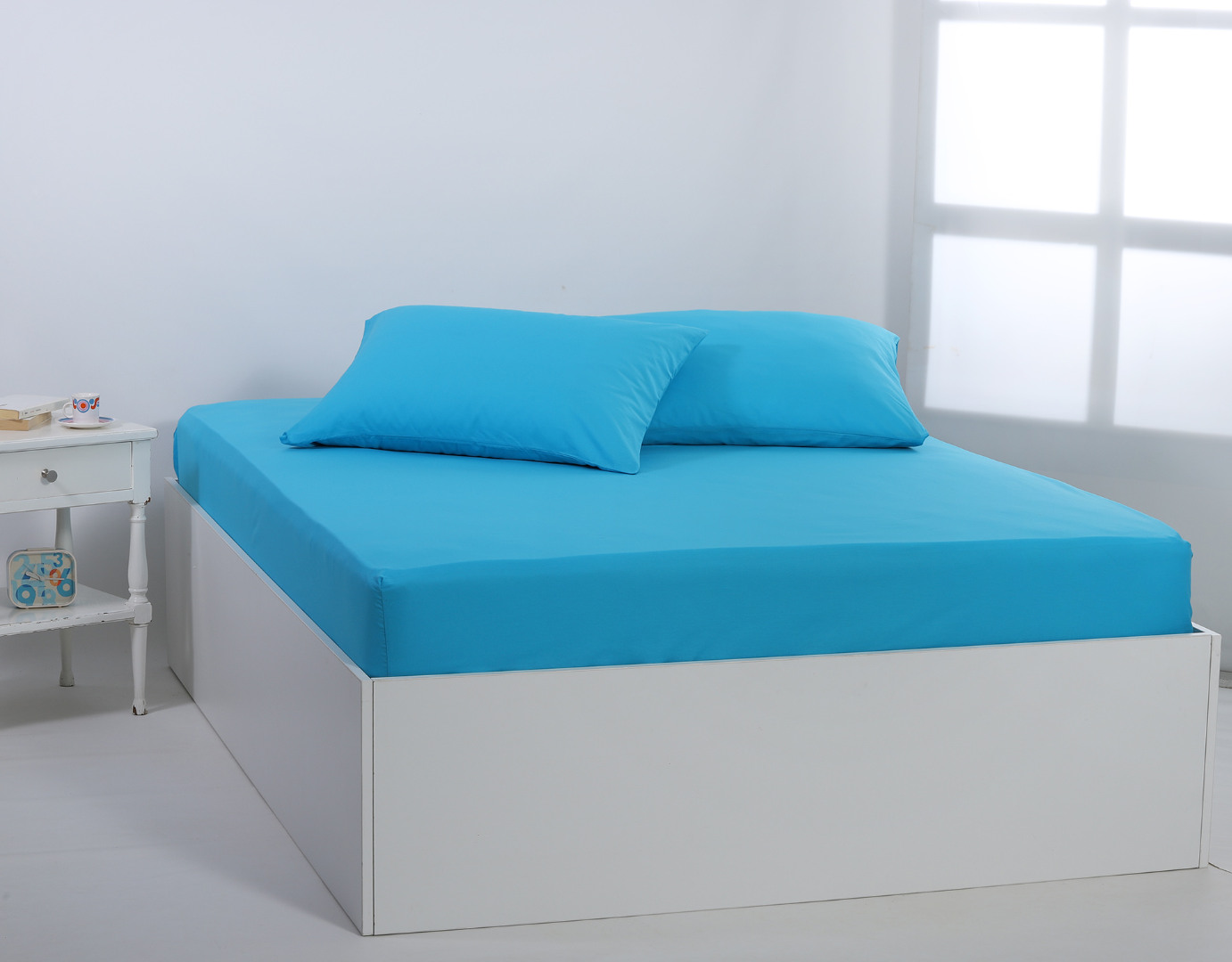 Βαμβακερό σεντόνι essentials (165cm x 267cm) river blue