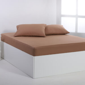 Βαμβακερό σεντόνι essentials (105cm x 200cm + 35cm) praline