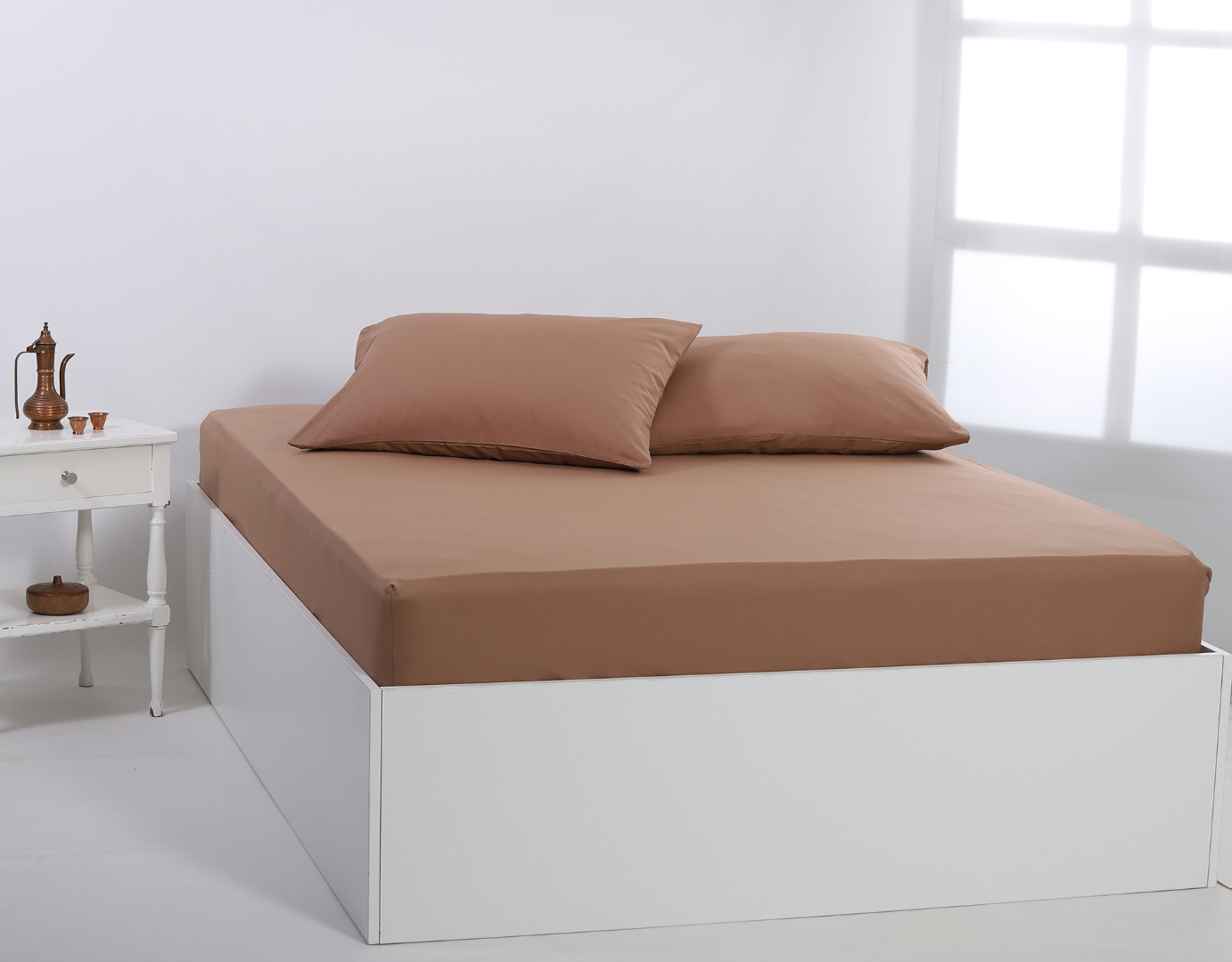 Βαμβακερό σεντόνι essentials (245cm x 267cm) praline