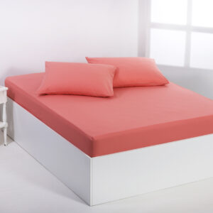 Βαμβακερό σεντόνι essentials (105cm x 200cm + 35cm) coral almond
