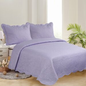 ΥΠΕΡΔΙΠΛΟ ΚΟΥΒΕΡΛΙ (220cm x 240cm + 2 x 50cm x 70cm )SOLID LIGHT LILA/ DARK LILA