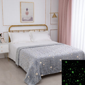 Παιδική φωσφοριζέ κουβέρτα star (170cm x 220cm) γκρί