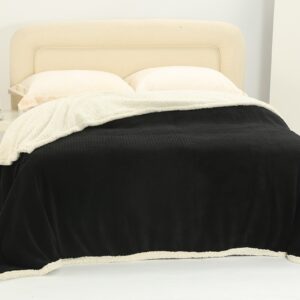 κουβέρτα fleece με sherpa (220cm x 240cm) pineapple μαύρο