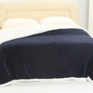 κουβέρτα fleece με sherpa (220cm x 240cm) pineapple μπλέ