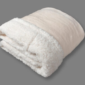 κουβέρτα fleece με sherpa (220cm x 240cm) flannel ivory