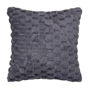 Γούνινη διακοσμητική μαξιλαροθήκη mink (65cm x 65cm) γκρί