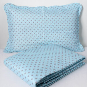 ΚΟΥΒΕΡΛΙ σετ(160cm x 220cm + 1 x 50cm x 70cm) dot siel