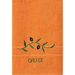 Πετσέτα Σώματος ( 70cm x 140cm ) Πορτοκαλί με κλαδί GREECE