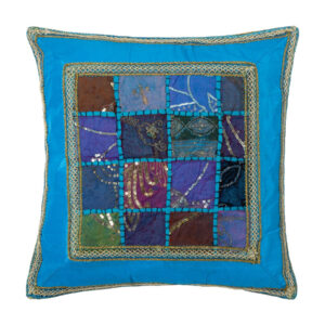 Μαξιλαροθήκη antic με φάσα (45cm x 45cm) σιέλ