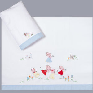 bebe σεντόνι (85cm x 135cm + 26cm x 40cm) σιέλ