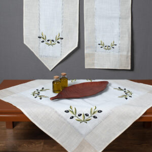 Ροτόντα bg23a (220cm) ivory με μαύρη ελιά