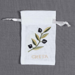 Σαπουνοθήκη (10τμχ) ΚΡΗΤΗ (9cm x 14cm) λευκό με χρώμα