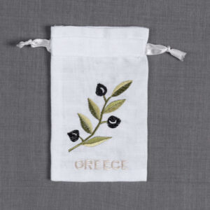 Σαπουνοθήκη (10τμχ) GREECE (9cm x 14cm) λευκό με χρώμα