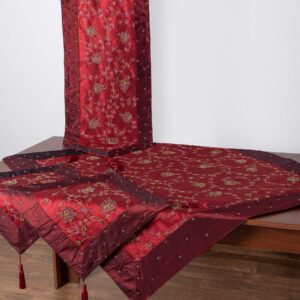 Σετ 4 τεμαχίων (100cm x 100cm, 40cm x 130cm, 2x40cm x 40cm) Ήρα Μπορντώ