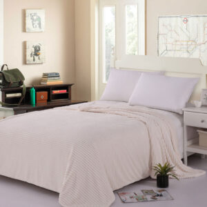 κουβέρτα fleece με sherpa (100cm x 150cm) κοτλέ ivory