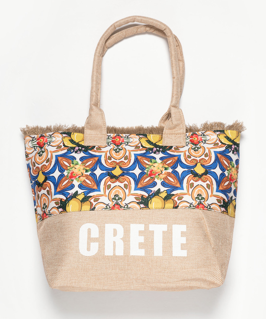 Τσάντα με χερούλι (49cm x 15cm x 34cm) λεμόνι 1 CRETE
