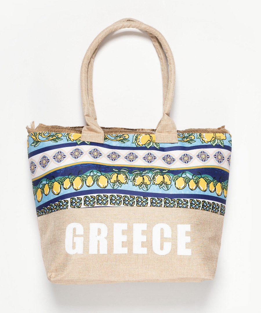 Τσάντα με χερούλι (49cm x 15cm x 34cm) λεμόνι 2 GREECE