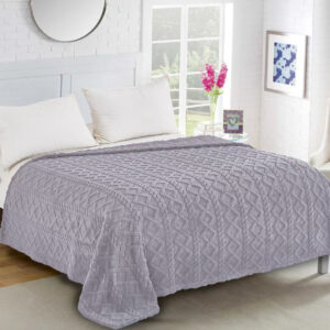 Fleece knitted (160cm x 220cm) ανοιχτό γκρί