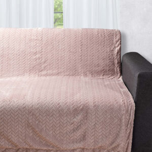 Διακοσμητικό fleece ριχτάρι με sherpa (150cm x 200cm) λιλά