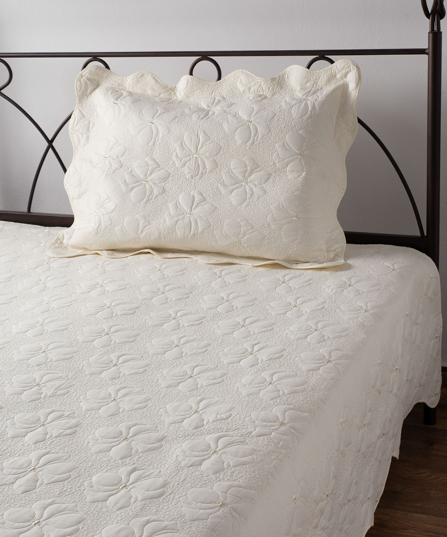 ΚΟΥΒΕΡΛΙ σετ (160cm x 220cm + 1 x 50cm x 70cm) M150 ivory