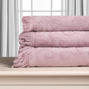 Βαμβακερή ζακάρ πετσέτα ALICIA 520gsm (50cm x 100cm) mauve