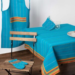 τραπεζομάντηλα (140cm x 180cm) moda ριγέ σιέλ
