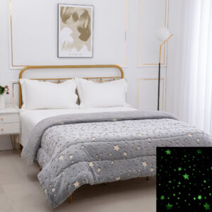 Παιδικό φωσφοριζέ κουβερτοπάπλωμα star (170cm x 220cm) γκρί