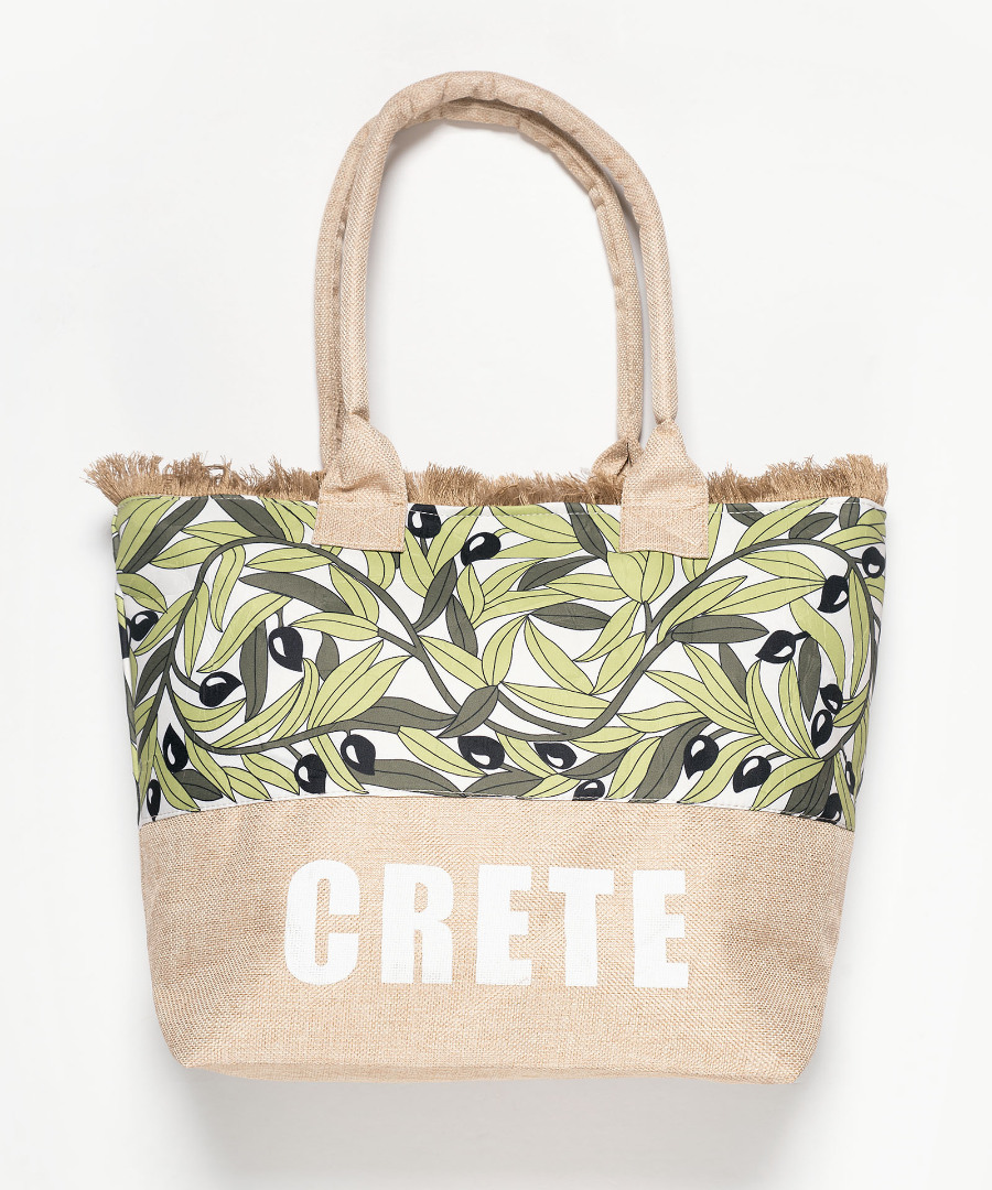 Τσάντα με χερούλι (49cm x 15cm x 34cm) ελιά CRETE