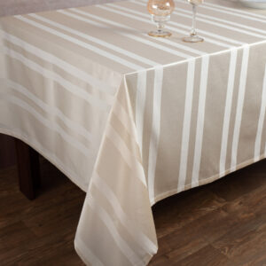 Ριγέ τραπεζομάντηλο dimitra (150cm x 230cm) μπέζ