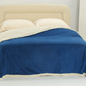 κουβέρτα fleece με sherpa (220cm x 240cm) shaved royal blue