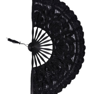 Χειροποίητη βεντάλια (22cm) μαύρη