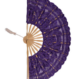 Χειροποίητη βεντάλια (22cm) μώβ