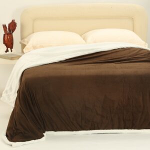 κουβέρτα fleece με sherpa (170cm x 220cm) ξυρισμένο καφέ